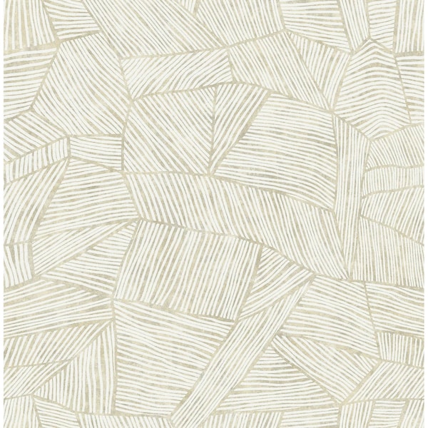 Manhattan Comfort Marignane Aldabra Taupe Textured Geometric 33 ft L X 205 in W Wallpaper BR4014-26400 - main